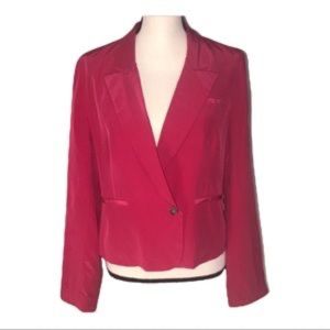 Joie 100% Silk Hot Pink Blazer Jacket Lt weight L